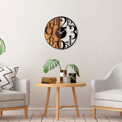 Fali óra átmérője 56 cm 1xAA fa/fém