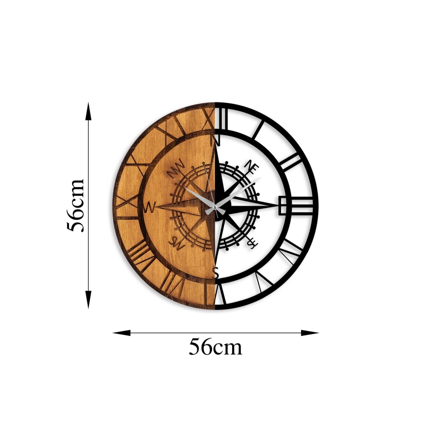 Fali óra átmérője 56 cm 1xAA fa/fém