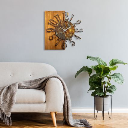 Fali óra 58x58 cm 1xAA fa/fém