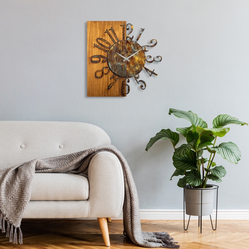 Fali óra 58x58 cm 1xAA fa/fém