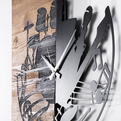 Fali óra 60x58 cm 1xAA fa/fém