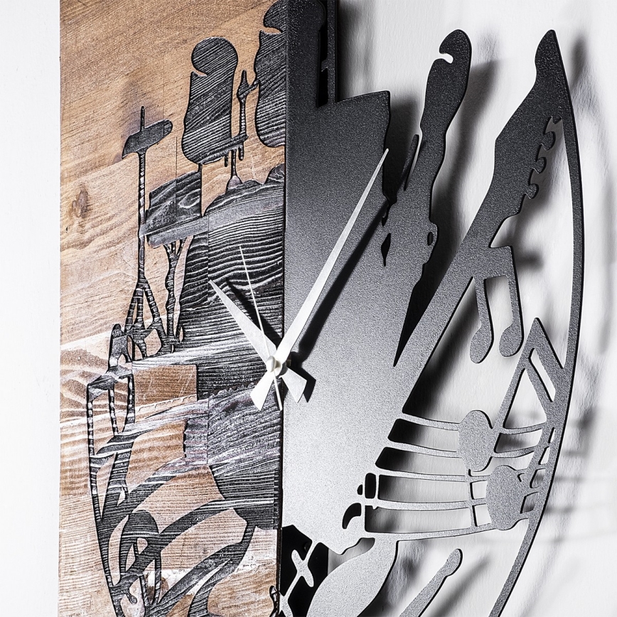 Fali óra 60x58 cm 1xAA fa/fém