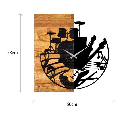 Fali óra 60x58 cm 1xAA fa/fém