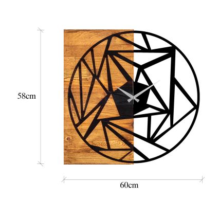 Fali óra 60x58 cm 1xAA fa/fém