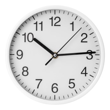 Fali óra átmérője 20 cm 1xAA fehér/fekete