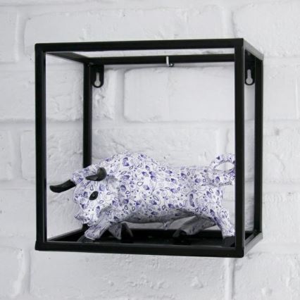 Fali polc 20x20 cm fekete