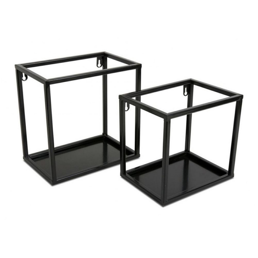 Fali polc 20x20 cm fekete