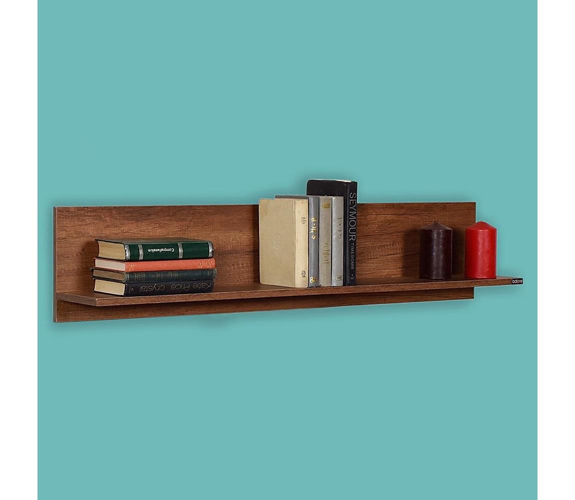 Adore Furniture Fali polc 25x120 cm barna