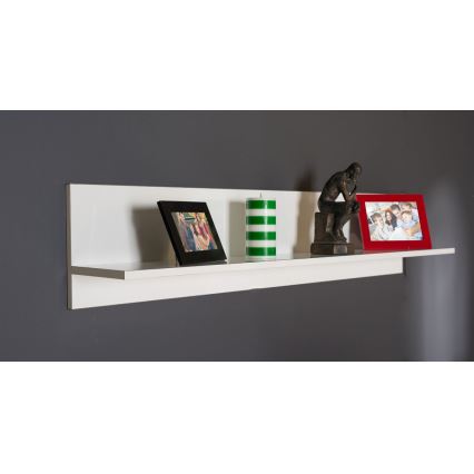 Fali polc 25x120 cm fehér