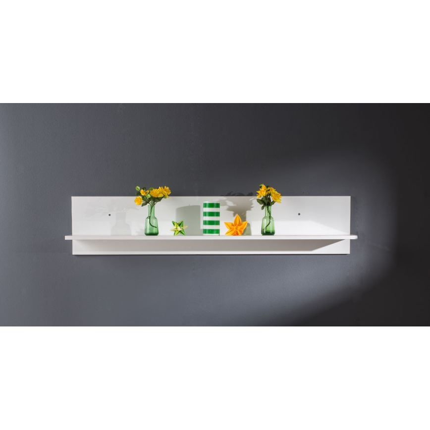 Fali polc 25x120 cm fehér