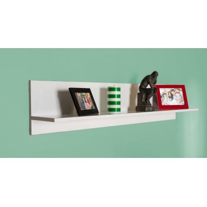 Fali polc 25x120 cm fehér