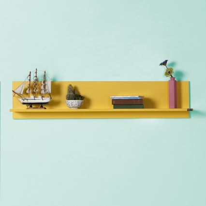 Fali polc 25x120 cm sárga