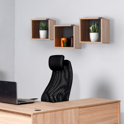 Fali polc 33x33 cm barna