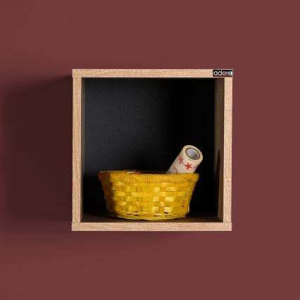 Fali polc 33x33 cm barna