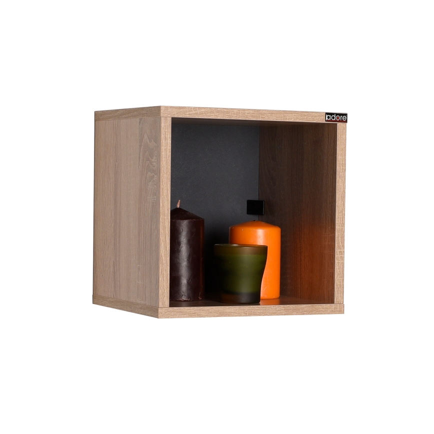 Fali polc 33x33 cm barna