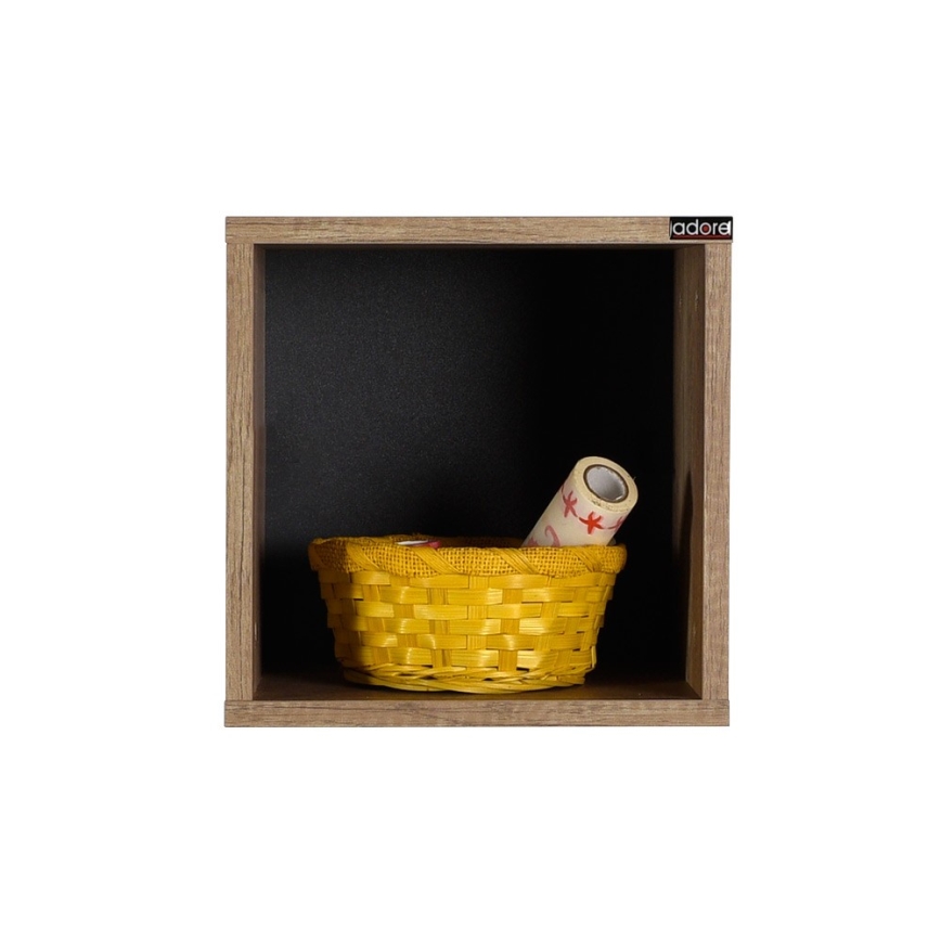 Fali polc 33x33 cm barna