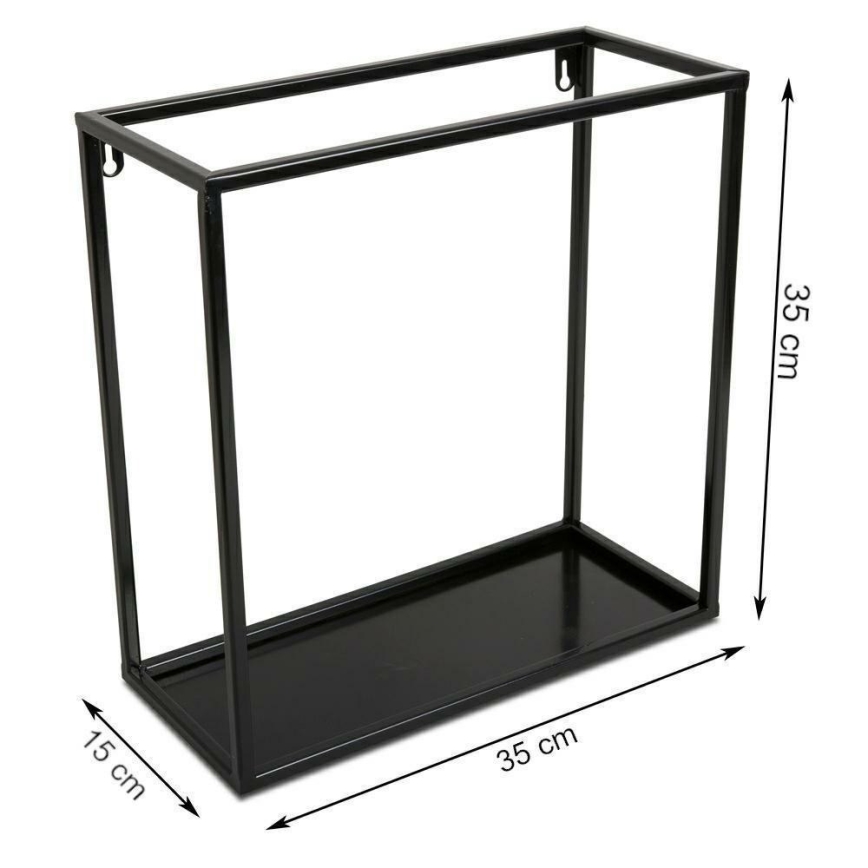 Fali polc 35x35 cm fekete