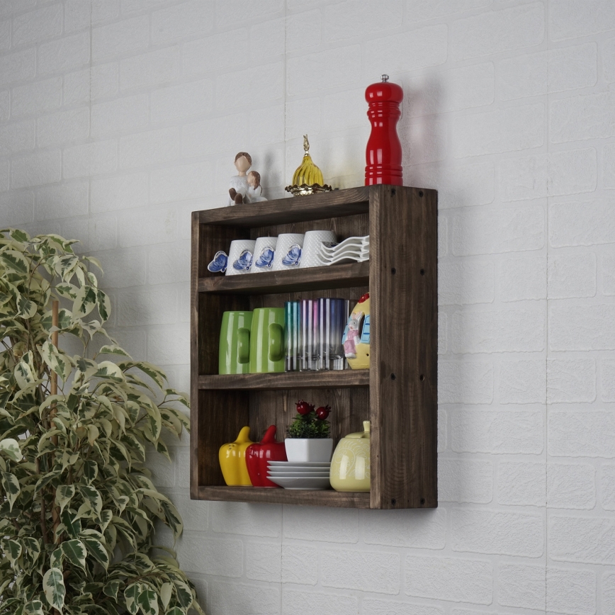 Fali polc 42x42 cm fenyő