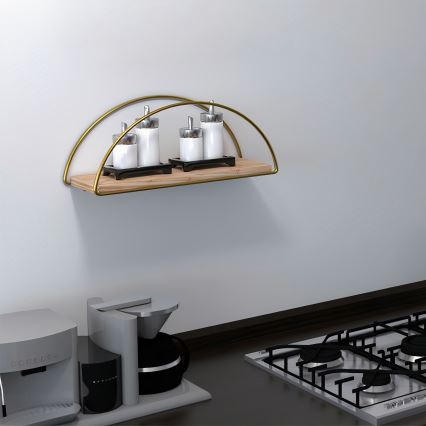 Fali polc 45x18 cm tölgy/arany