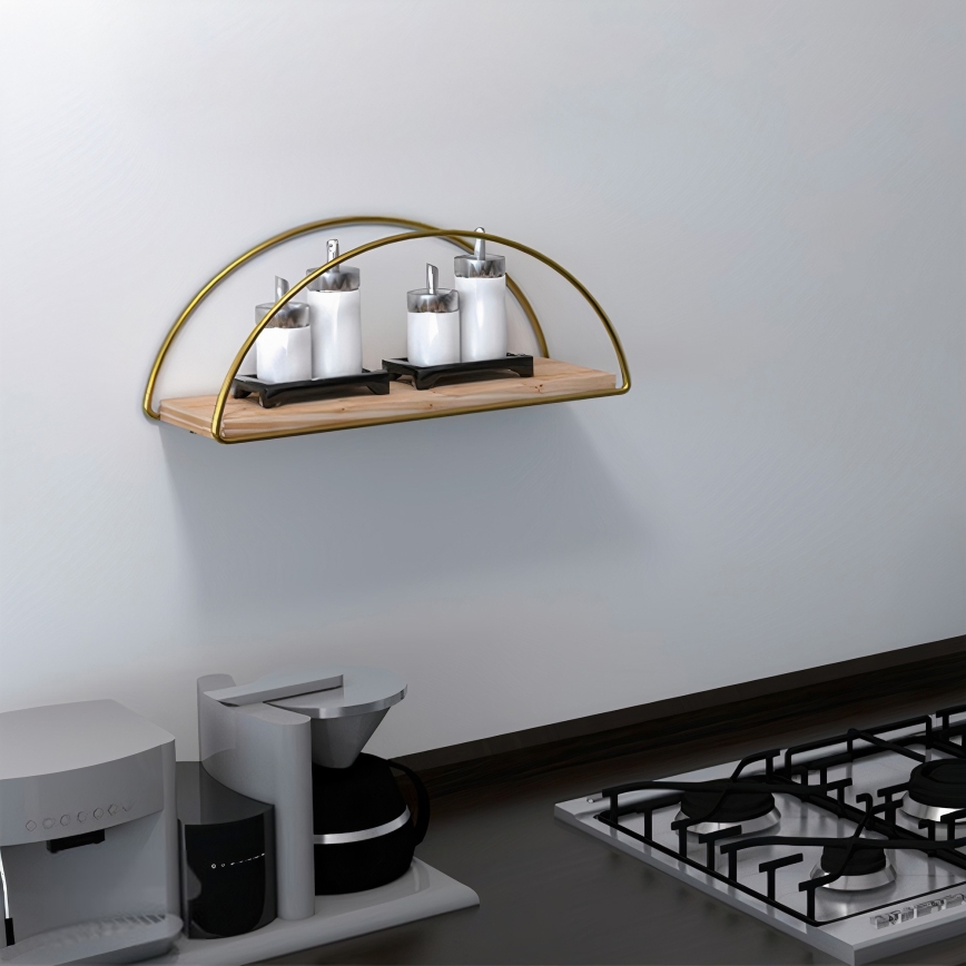 Fali polc 45x18 cm tölgy/arany