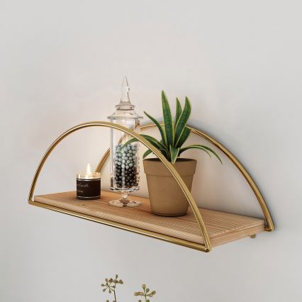 Fali polc 45x18 cm tölgy/arany