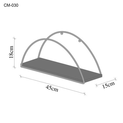 Fali polc 45x18 cm tölgy/arany