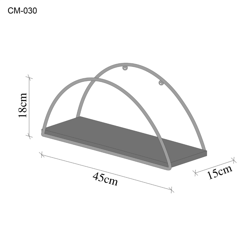 Fali polc 45x18 cm tölgy/arany