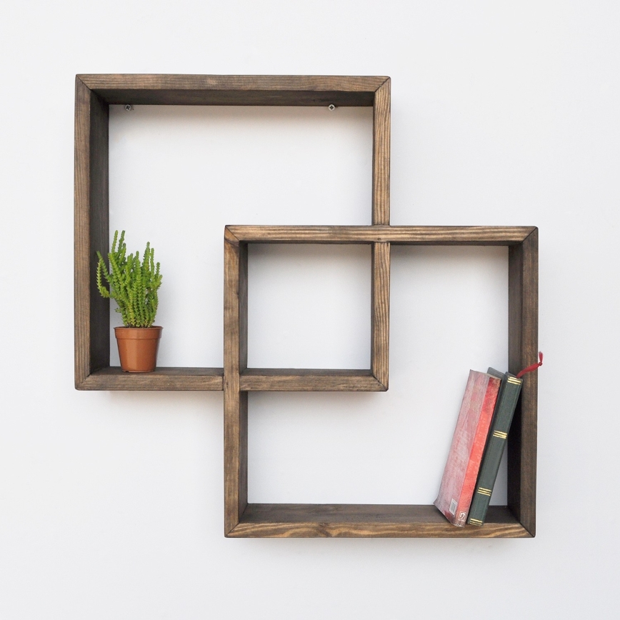 Fali polc 51x51 cm fenyő