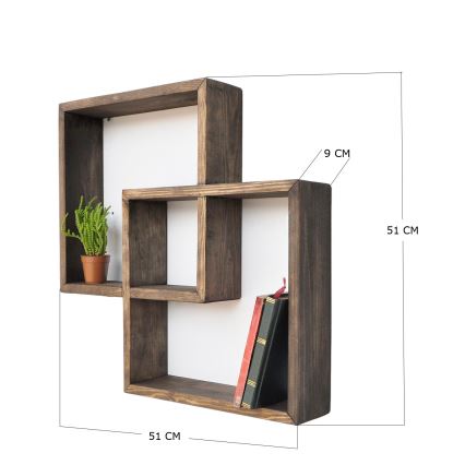 Fali polc 51x51 cm fenyő