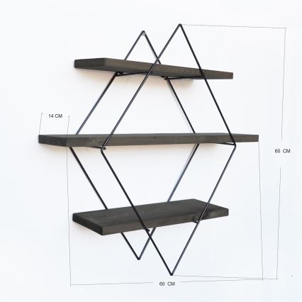 Fali polc 60x60 cm lucfenyő