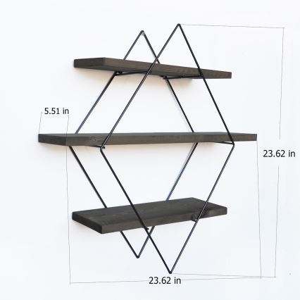 Fali polc 60x60 cm lucfenyő