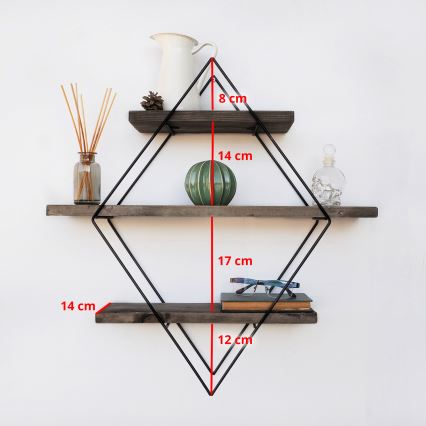 Fali polc 60x60 cm lucfenyő