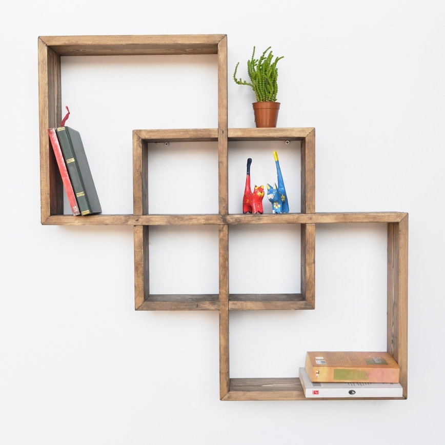 Fali polc 69x69 cm fenyő