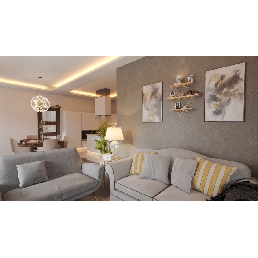 Fali polc 70x60 cm arany/barna