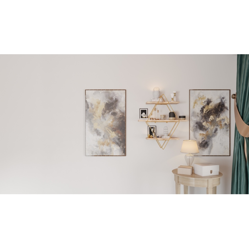 Fali polc 70x60 cm arany/barna