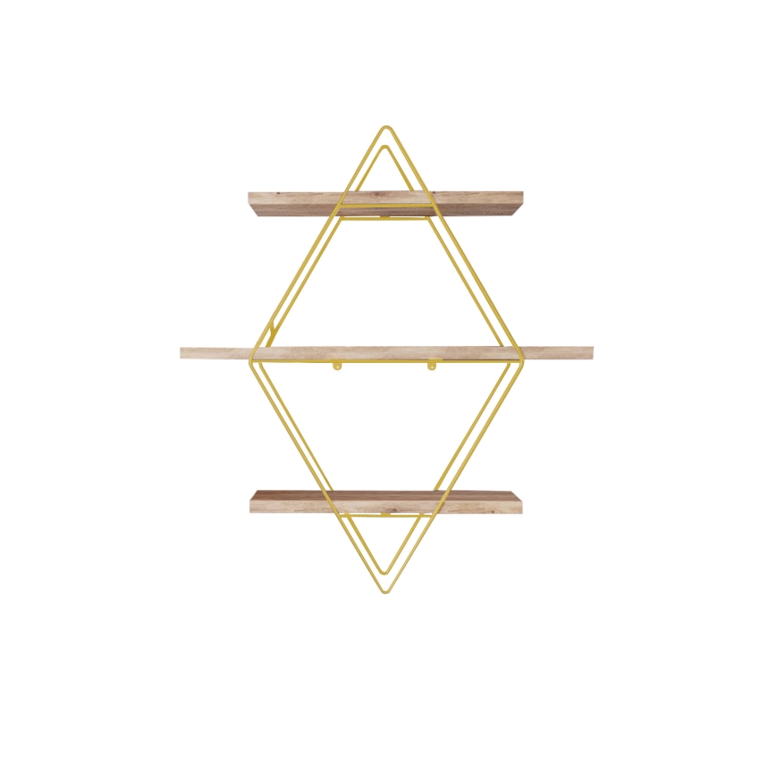 Fali polc 70x60 cm arany/barna