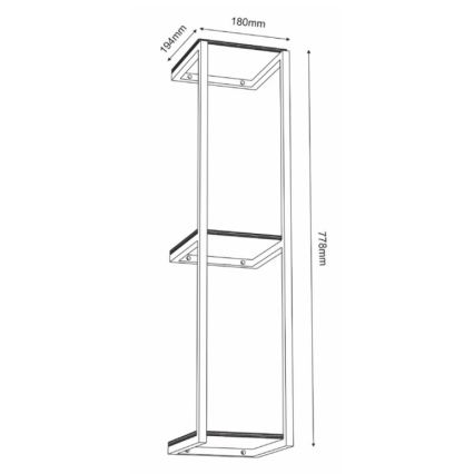 Fali polc 77,5x18 cm
