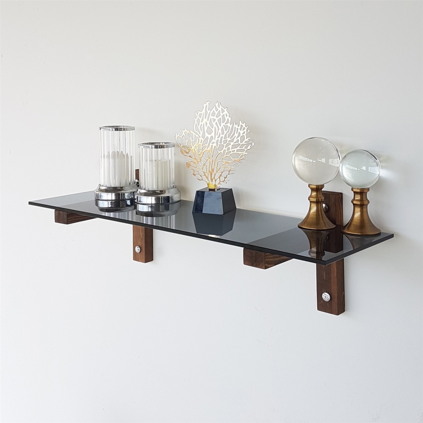 Fali polc 85x25 cm fenyő/fekete