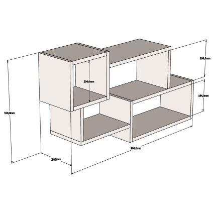 Fali polc AFRO 51x90,6 cm fehér/antracit