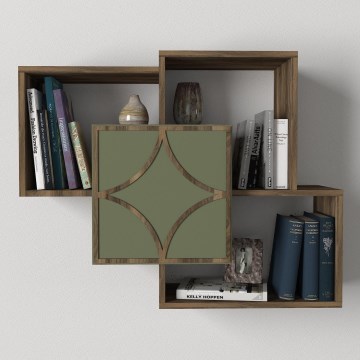 Fali polc ARCO 73x79,2 cm barna/zöld