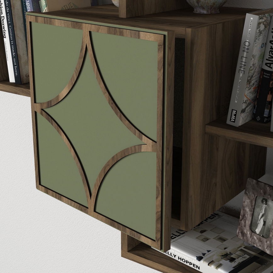 Fali polc ARCO 73x79,2 cm barna/zöld