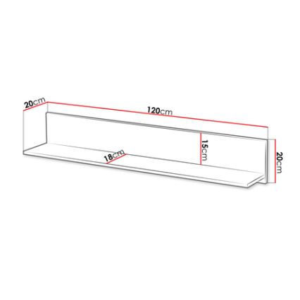 Fali polc ARUBA 20x120 cm bézs