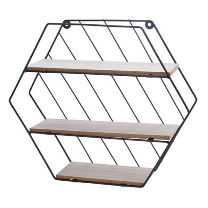 Fali polc CARLO 31x35 cm fekete/bézs