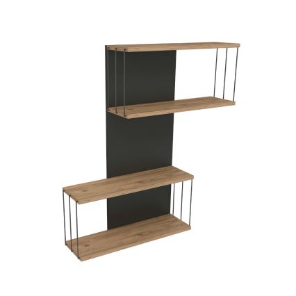 Fali polc DESTAN 65x96x19 cm antracit/barna