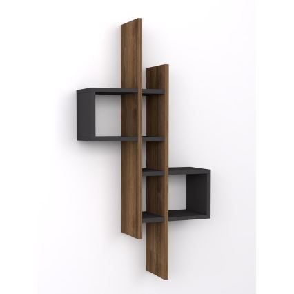 Fali polc EMSE 108x53,8 cm barna/antracit