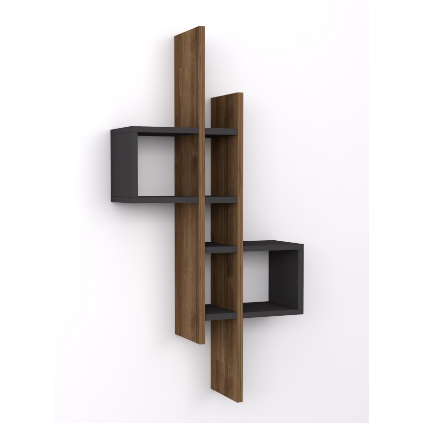 Fali polc EMSE 108x53,8 cm barna/antracit