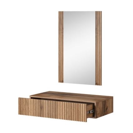 Fali polc + fali tükör WITH tölgy wotan