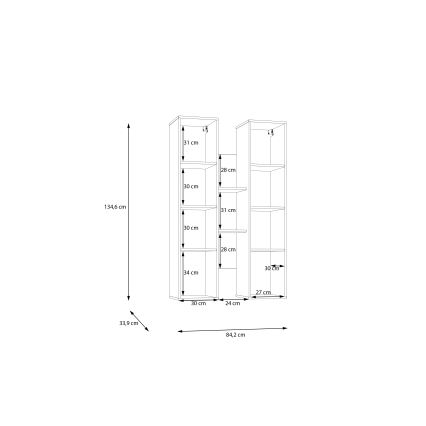 Fali polc INAR tölgy/barna