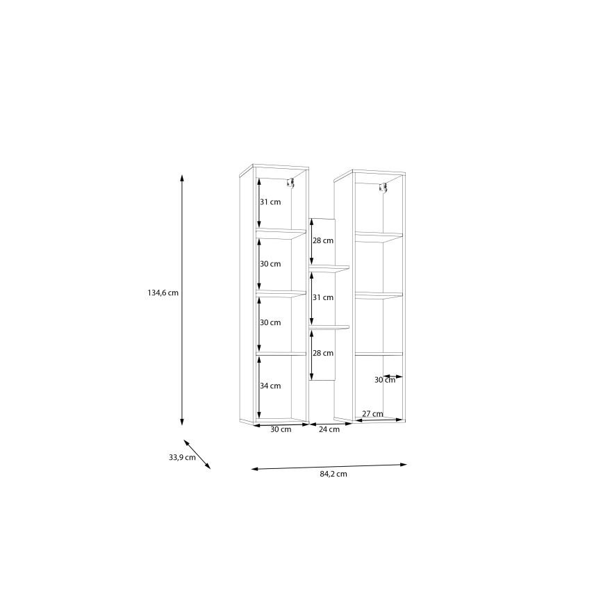 Fali polc INAR tölgy/barna