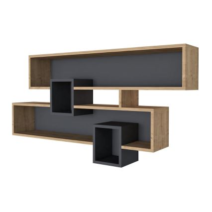 Fali polc KAREN 120x72,2 cm barna/antracit